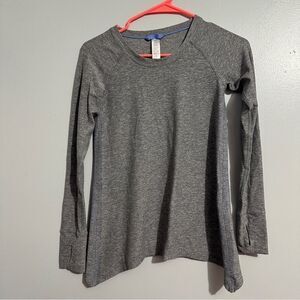 Ivivva Kids Mindful Moments Gray Long Sleeve Top Size 10 Athletic blue trim